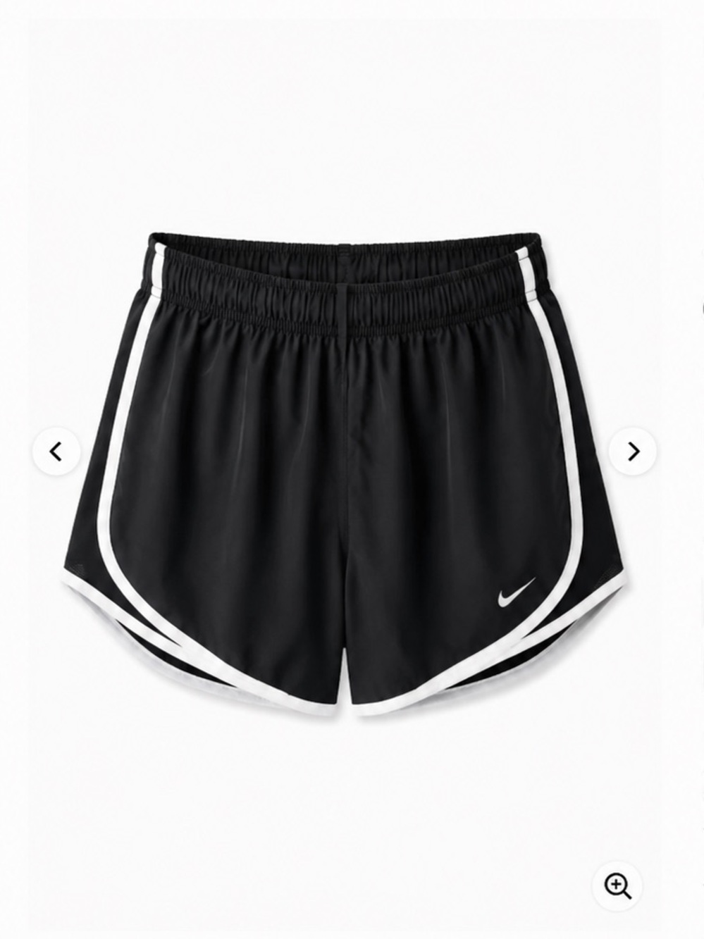 Nike Women's Black Athletic Shorts with White Trim